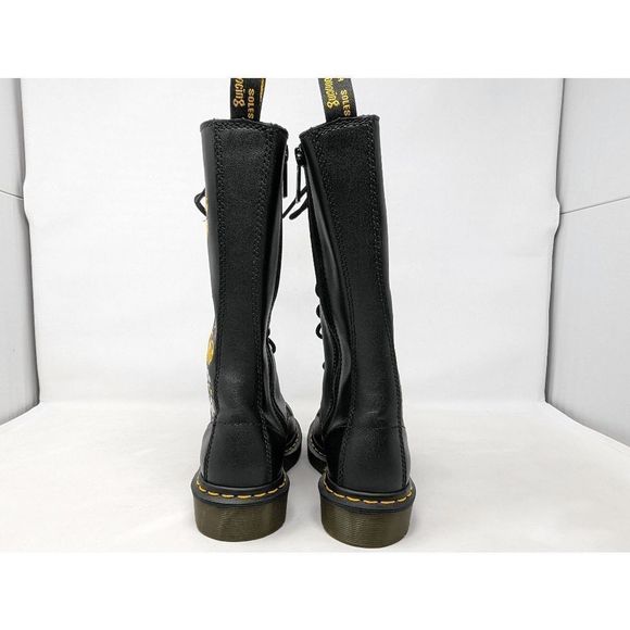DR. MARTENS 1914 VONDA II 14 HOLE EMBROIDERED FLOWER ZIP BOOTS LEATHER SIZE 6 US - Picture 2 of 9